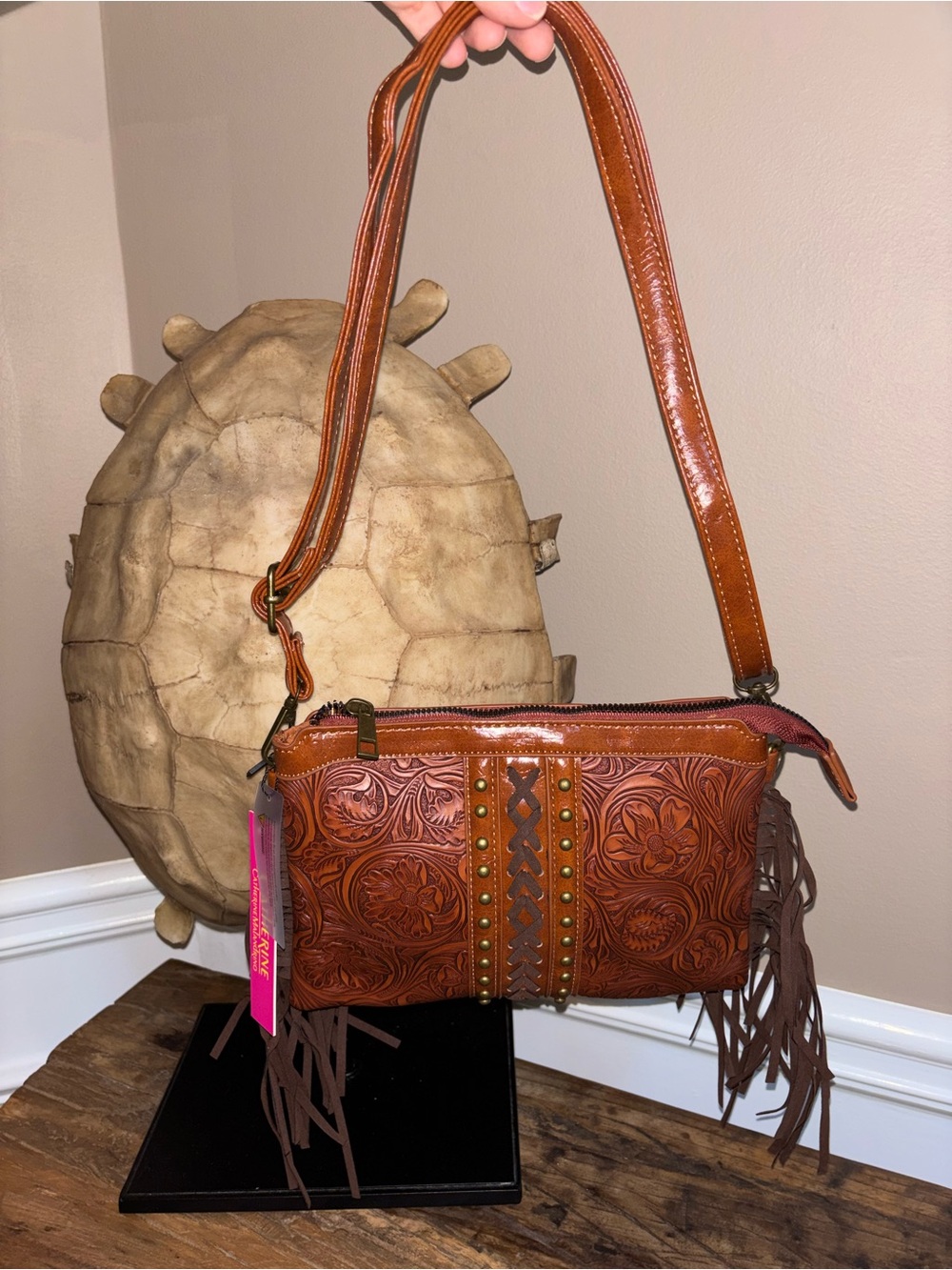 Western Floral Studded Tooled Crossbody Bag NWT